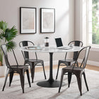 Modway Lippa 54" Round Faux Marble Dining Table