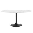 Modway Lippa 60" Round Faux Marble Dining Table  