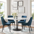 Modway Lippa 60" Round Faux Marble Dining Table