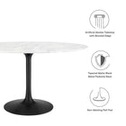 Modway Lippa 54" Oval Faux Marble Dining Table