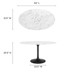 Modway Lippa 54" Oval Faux Marble Dining Table