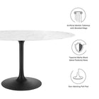 Modway Lippa 60" Oval Faux Marble Dining Table