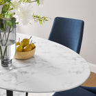 Modway Lippa 60" Oval Faux Marble Dining Table