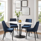 Modway Lippa 60" Oval Faux Marble Dining Table