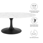 Modway Lippa 48" Oval Faux Marble Coffee Table