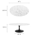 Modway Lippa 48" Oval Faux Marble Coffee Table