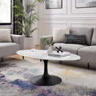 Modway Lippa 48" Oval Faux Marble Coffee Table