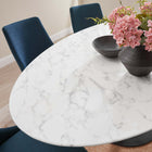Modway Lippa 78" Oval Faux Marble Dining Table