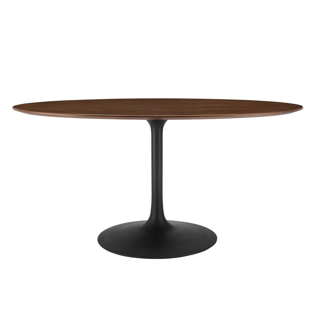 Modway Lippa 60" Oval Walnut Wood Dining Table  