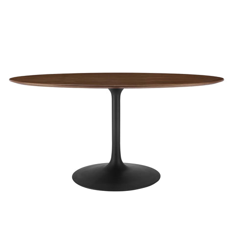 Modway Lippa 60" Oval Walnut Wood Dining Table  