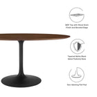 Modway Lippa 60" Oval Walnut Wood Dining Table