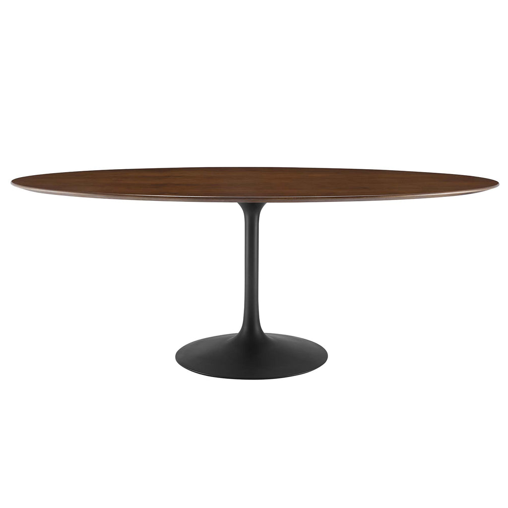 Modway Lippa 78" Oval Walnut Wood Dining Table  
