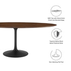 Modway Lippa 78" Oval Walnut Wood Dining Table