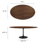 Modway Lippa 78" Oval Walnut Wood Dining Table