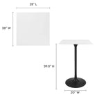 Modway Lippa 28" Square Wood Bar Table