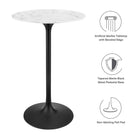 Modway Lippa 28" Round Faux Marble Bar Table
