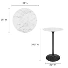 Modway Lippa 28" Round Faux Marble Bar Table