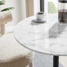 Modway Lippa 28" Round Faux Marble Bar Table