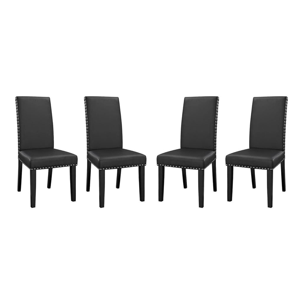Modway Parcel Vinyl Dining Side Chair Set of 4  