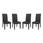 Modway Parcel Vinyl Dining Side Chair Set of 4  