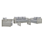Modway Aura 6 Piece Outdoor Patio Wicker Rattan Set  
