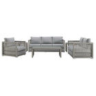 Modway Aura 6 Piece Outdoor Patio Wicker Rattan Set