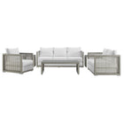 Modway Aura 6 Piece Outdoor Patio Wicker Rattan Set