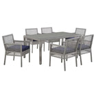 Modway Aura 7 Piece Outdoor Patio Wicker Rattan Set  