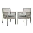 Modway Aura Outdoor Patio Wicker Rattan Dining Armchair Set of 2  