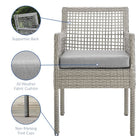 Modway Aura Outdoor Patio Wicker Rattan Dining Armchair Set of 2