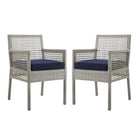 Modway Aura Outdoor Patio Wicker Rattan Dining Armchair Set of 2  