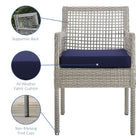 Modway Aura Outdoor Patio Wicker Rattan Dining Armchair Set of 2