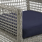 Modway Aura Outdoor Patio Wicker Rattan Dining Armchair Set of 4