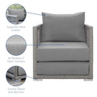 Modway Aura 3 Piece Outdoor Patio Wicker Rattan Set EEI-3595