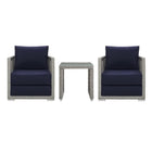 Modway Aura 3 Piece Outdoor Patio Wicker Rattan Set  