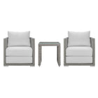 Modway Aura 3 Piece Outdoor Patio Wicker Rattan Set  