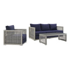 Modway Aura 3 Piece Outdoor Patio Wicker Rattan Set EEI-3599