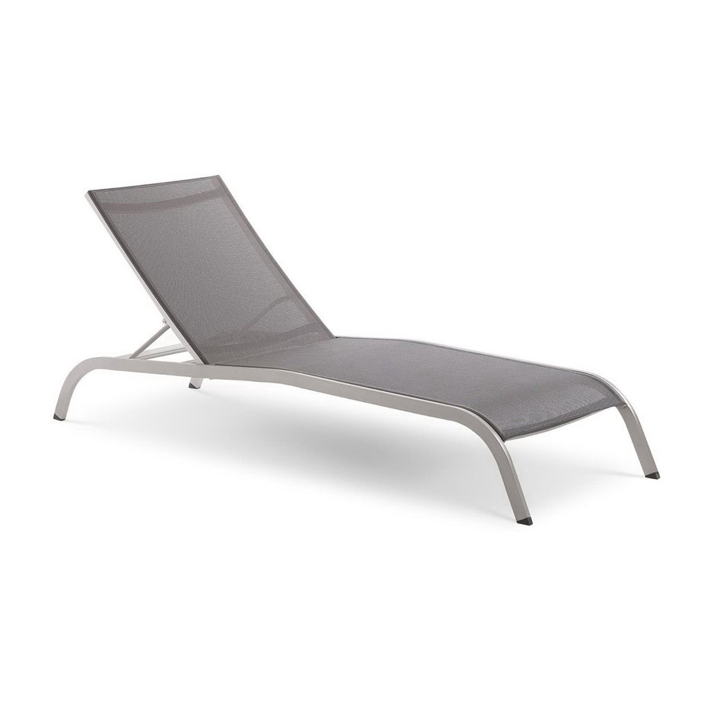 Modway Savannah Mesh Chaise Outdoor Patio Aluminum Lounge Chair  