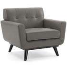 Modway Engage Top-Grain Leather Living Room Lounge Accent Armchair  