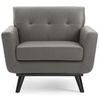Modway Engage Top-Grain Leather Living Room Lounge Accent Armchair