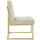 Modway Privy Gold Stainless Steel Upholstered Fabric Dining Accent Chair