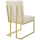 Modway Privy Gold Stainless Steel Upholstered Fabric Dining Accent Chair