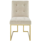 Modway Privy Gold Stainless Steel Upholstered Fabric Dining Accent Chair