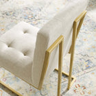 Modway Privy Gold Stainless Steel Upholstered Fabric Dining Accent Chair