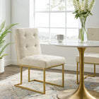 Modway Privy Gold Stainless Steel Upholstered Fabric Dining Accent Chair