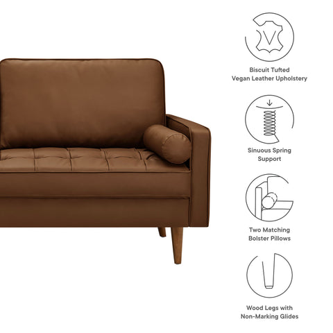 Modway Valour Tufted Vegan Leather Sofa  