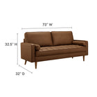Modway Valour Tufted Vegan Leather Sofa