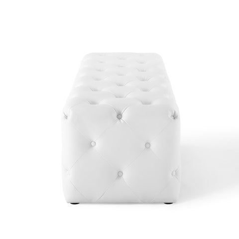 Modway Amour 60" Tufted Button Entryway Faux Leather Bench  