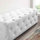 Modway Amour 60" Tufted Button Entryway Faux Leather Bench