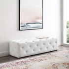 Modway Amour 60" Tufted Button Entryway Faux Leather Bench
